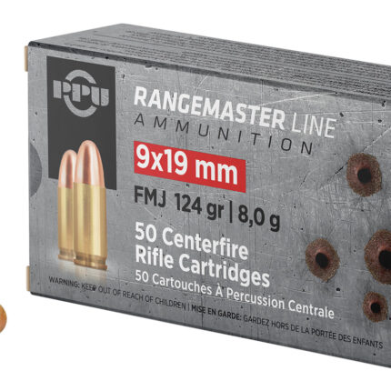 PPU PPRM9 Rangemaster 9mmLuger 124gr Full Metal Jacket 50 Per Box/20 Case