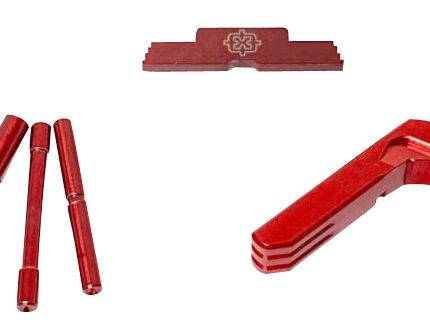Cross Armory CRG4OKRD 3 Piece Kit  Extended Compatible w/Glock Gen4 Red Anodized Steel/Aluminum Pistol
