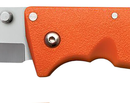 Cold Steel CS20NPJ Finn Wolf 3.50" Folding Straight Back Plain Satin Polished AUS-8A SS Blade/Blaze Orange Griv-Ex Handle Includes Pocket Clip