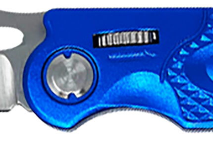 AccuSharp 701C Sport  3" Folding Plain Stainless Steel Blade/Blue Anodized Aluminum Handle Includes Belt Clip