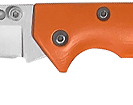 AccuSharp 712C Lockback  3" Folding Clip Point Plain Stainless Steel Blade/Blaze Orange G10 Handle Includes Allen Wrench