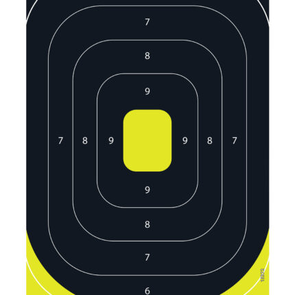 EZ-Aim 15372 Splash Reactive Target IPSC Silhouette Paper Hanging 12.50" W X 18.25" H Black/Yellow 8 Per Pkg