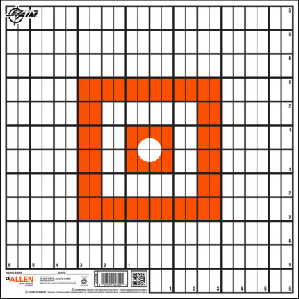 EZ-Aim 15495 Grid Target Paper Hanging 12"x12" Orange/White 12 Per Pack
