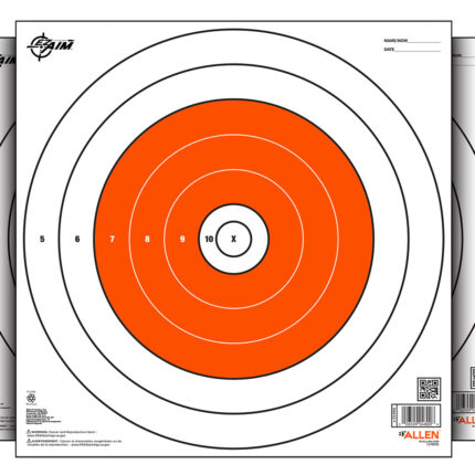 EZ-Aim 15496 Bullseye  Paper Hanging 12" x 12" White/Orange 12 Per Pack