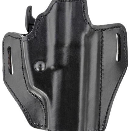 Bianchi 56831 Allusion Assent Pro-Fit OWB Size 18 Black Leather Belt Slide Fits S&W M&P Fits CZ 75 Fits FN FNS Right Hand
