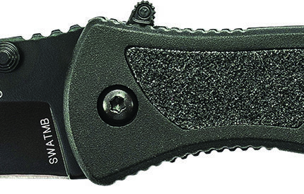 Smith & Wesson Knives SWATMBCP S.W.A.T.  3.20" Folding Plain Black 4034 SS Blade Black Aluminum Handle Includes Pocket Clip