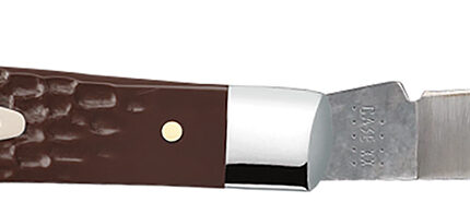 Case 00135 Trapper Slimline 3.25" Folding Clip Point Plain Mirror Polished Tru-Sharp SS Blade, Brown Jigged Synthetic Handle