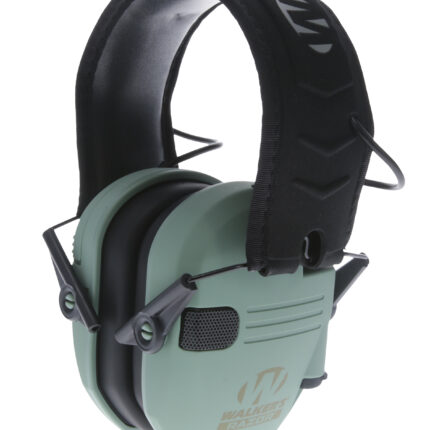 Walker's GWPRSEMSGN Razor Slim Electronic Muff 23 dB Over the Head Sage Green/Black Polymer