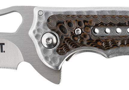 CRKT 5470 Fossil  3.96" Folding Drop Point Plain Satin 8Cr13MoV SS Blade/ Brown G10/SS Handle Includes Pocket Clip