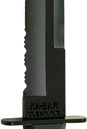 Ka-Bar 1245 Tanto 8" Fixed Tanto Part Serrated Black 1095 Cro-Van Blade, Black Kraton G Handle, Includes Sheath