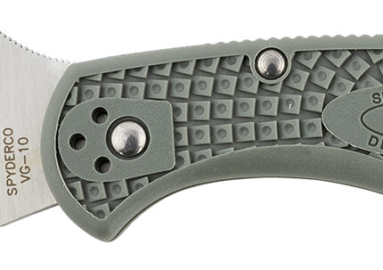 Spyderco C33PSFG Delica 4 Lightweight 2.88" Folding Drop Point Part Serrated VG-10 SS Blade Foliage Green Bi-Directional Texturing FRN Handle Includes Pocket Clip