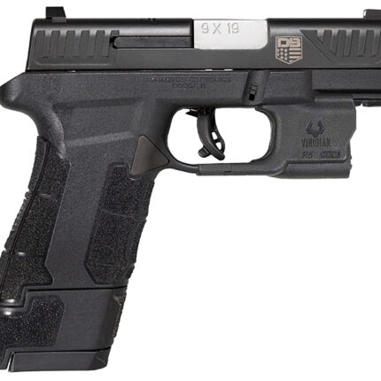 Diamondback DB0301P001 DBAM29 Sub-Compact 9mm Luger 3.50" 12+1,17+1 Overall Black Finish with Serrated Nitride Stainless Steel Slide, Polymer Grip & Picatinny Rail Includes Viridian Laser & Holster