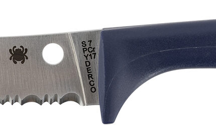 Spyderco K20SPR Counter Puppy  3.48" Fixed Serrated 7Cr17MoV SS Blade Purple Plastic Handle