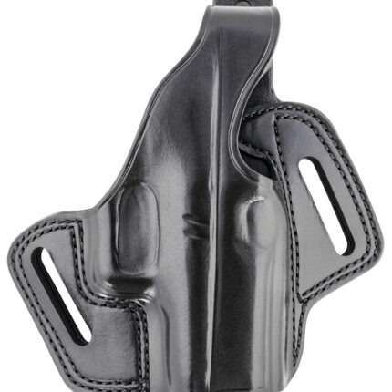 Galco FL800RB Fletch OWB Black Leather Belt Slide Compatible w/Glock 43/43X, Springfield Hellcat Belt Up to 1.75" Wide Right Hand