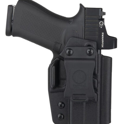 1791 Gunleather TACIWBG43XMOSBLKL Tactical Kydex IWB Black Kydex Belt Clip Compatible w/Glock 43/43X/43X MOS/48 Left Hand