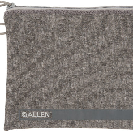 Allen 3627 Pistol Pouch  Gray Polyester w/Lockable Zippers, ID Label & Fleece Lining Holds Full Size Handgun 7" L x 9" W Interior Dimensions