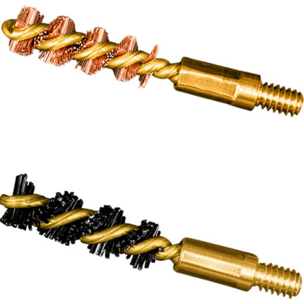Otis FG317NB Bore Brush Set  17 HMR/177 Cal/177 WSM 5-40" Thread 1" Long Bronze/Nylon Bristles 2 Per Pkg