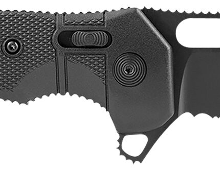 S.O.G SOG12210557 Seal XR 3.90" Folding Clip Point Part Serrated Black Cerakote S35VN SS Blade/Black GRN Handle Includes Belt Clip