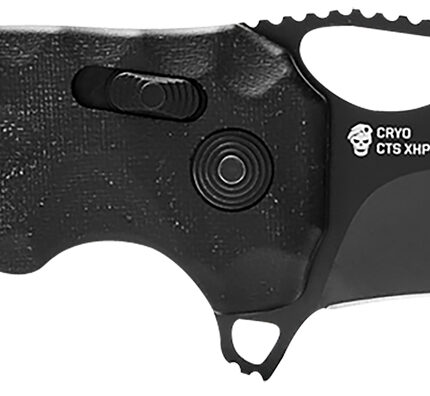 S.O.G SOG12270257 Kiku XR 3.03" Folding Tanto Plain Satin CTS XHP Steel Blade Deep Textured Black Linen Micarta Handle Includes Belt Clip
