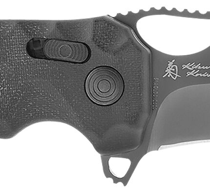 S.O.G SOG12270457 Kiku XR LTE 3.02" Folding Tanto Plain Cryo CTS XHP Blade Deep Textured Black Linen Micarta Handle Includes Belt Clip