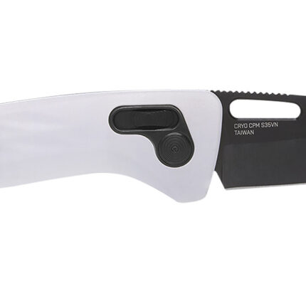 S.O.G SOG12730557 One-Zero XR 3.10" Folding Plain Black Chrome Cryo CPM S35VN Steel Blade/ White Sculpted Aluminum Handle
