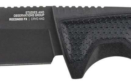 S.O.G SOG17220157 Recondo FX 4.60" Fixed Plain Satin TiNi Full Tang Cryo 440C SS Blade/ Black Overmolded GRN Handle