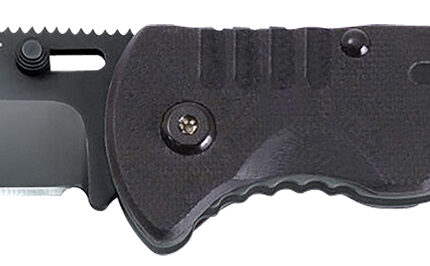 S.O.G SOG-FF11-CP Salute  3.62" Folding Clip Point Plain Black Hardcased 8Cr13MoV SS Blade Black G10 Handle Includes Belt Clip