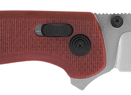 S.O.G SOGTM1023BX Terminus XR 2.95" Folding Clip Point Plain Stonewashed D2 Steel Blade Crimson Textured G10 Handle Features Box Packaging Includes Pocket Clip