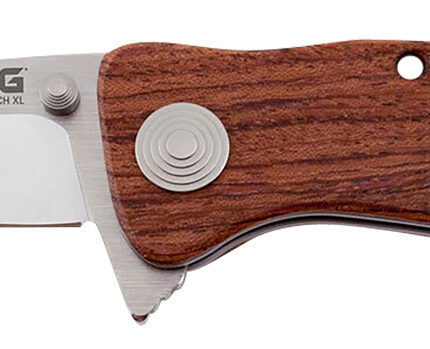 S.O.G SOGTWI17CP Twitch II 2.65" Folding Drop Point Plain Satin AUS-8A SS Blade Brown Rosewood Handle Includes Pocket Clip