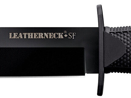 Cold Steel CS39LSFC Leatherneck Semper-Fi 6.75" Fixed Clip Point Plain Black Matte Powder Coat D2 Steel Blade/5" Black Deep Checkered w/Double Quillon Guard Griv-Ex Handle Includes Belt Loop/Sheath