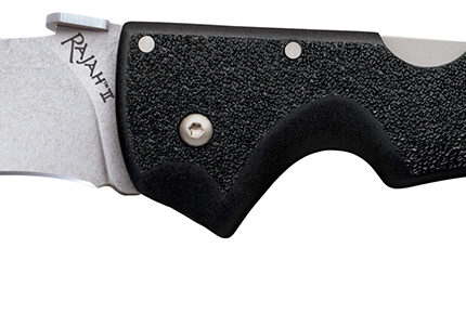 Cold Steel CS-62JL Rajah II 6" Folding Plain Stone Washed Japanese AUS-10A SS Blade/ Black Griv-Ex Handle