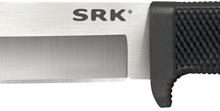 Cold Steel CS-35AN San Mai SRK 6" Fixed Plain Satin VG-10 San Mai Blade/Black Checkered w/Finger Guard Kray-Ex Handle