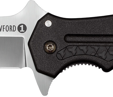Cold Steel CS20MWCB Crawford 1 3.50" Folding Clip Point Plain 4034 SS Blade Black w/Traction Inlays GRN Handle Includes Pocket Clip