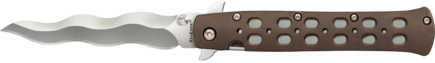 Cold Steel CS-26SK4 Ti-Lite 4" Folding Plain Kris AUS 10A Steel Blade/Flat Dark Earth Griv-Ex Handle