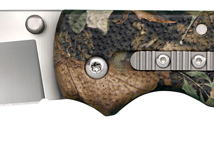 Cold Steel CS23JE Double Safe Hunter 3.50" Folding Clip Point Plain Satin 8Cr13MoV SS Blade/ Camo GFN Handle Includes Pocket Clip