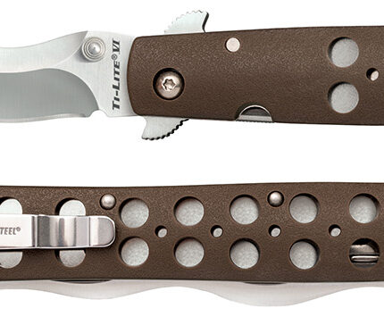 Cold Steel CS-26SXK6 Ti-Lite  6" Folding Plain Kris AUS 10A Steel Blade/ Black Griv-Ex Handle