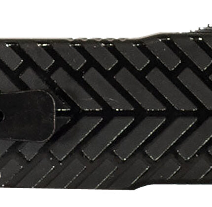 Templar Knife LAHBG52 Premium LW  Large 3.55" OTF Tanto Part Serrated Black Oxide Stonewashed D2 Steel Blade, 5.25" Black Herringbone Aluminum Handle