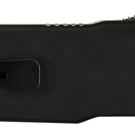 Templar Knife SZBR321 Premium Weighted  Small 3" OTF Drop Point Plain Black Oxide Stonewashed D2 Steel Blade, 4.50" Black Aluminum/Rubber Handle
