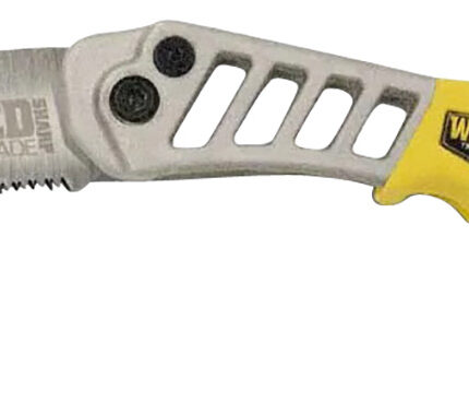 Wicked Tree Gear WTG007 Tough Utility  Folding Saw 7" High Carbon Steel Blade/Yellow Overmold Aluminum Handle