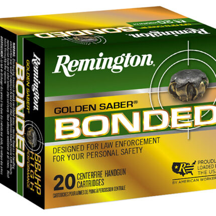 Remington Ammunition R21368 Golden Saber Bonded 10mmAuto 180gr Bonded Brass Jacketed Hollow Point 20 Per Box/25 Case