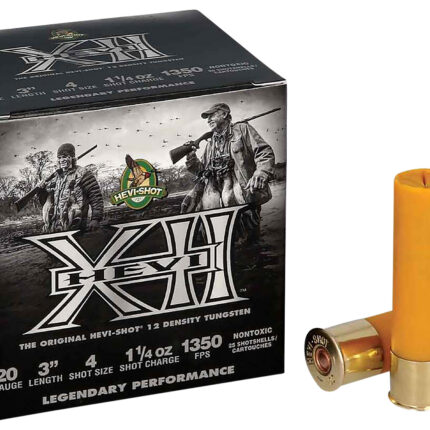 HEVI-Shot HS53204 HEVI-XII  20Gauge 3" 1 1/4oz Tungsten 4Shot 25 Per Box/10 Case