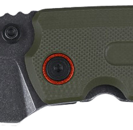 CRKT 6277 Overland  Compact 2.24" Folding Plain Stonewashed D2 Steel Blade, Green w/Orange Accents G10/SS Handle, Includes Pocket Clip