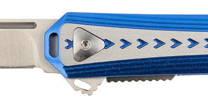 CRKT 6710 Stickler  3.38" Folding Plain Satin 12C27 Sandvik Blade/ Blue & Silver Aluminum Handle Includes Pocket Clip