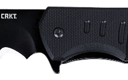 CRKT 6885 Ignitor  3.48" Folding Drop Point Part Serrated Black Oxide 8Cr13MoV SS Blade/Black G10 Handle Includes Pocket Clip