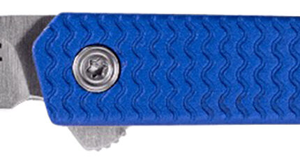 CRKT 7083 CEO Microflipper Micro 2.21" Flipper Sheepsfoot Plain Satin 12C27 Sandvik Blade, Blue Textured w/Silver Liner & Accents Aluminum Handle, Includes Pocket Clip