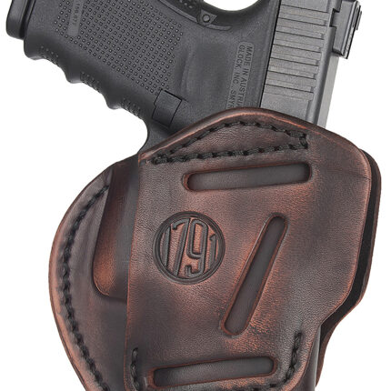1791 Gunleather 3WH3VTGA 3-Way  IWB/OWB Size 03 Vintage Leather Belt Loop Fits Ruger LC9 Fits Glock 26 Ambidextrous Hand