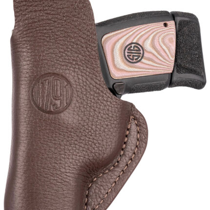 1791 Gunleather FCD1BRWL Fair Chase IWB Size 01 Brown Leather Deer Hide Belt Clip Fits Ruger LCP 380/S&W Bodyguard Left Hand