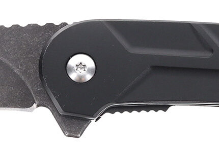 Schrade 1159329 Reckon 3.25" Folding Drop Point Plain Dark Stonewash D2 Steel Blade 4.40" Black Aluminum Handle