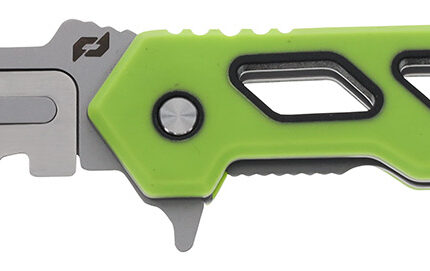 Schrade 1197646 Isolate Enrage 8 3" Scalpel Plain Satin 420A Steel Blade, Green Non-Slip Carbon Fiber Handle, Includes Blade Removal Tool/Case/Sheath/