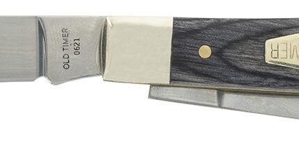 Old Timer 1135990 Heritage Series Trapper 940T 3" Folding Clip Point/Spey Plain D2 Steel Blade, 3.70" Gray Wood Laminate Handle